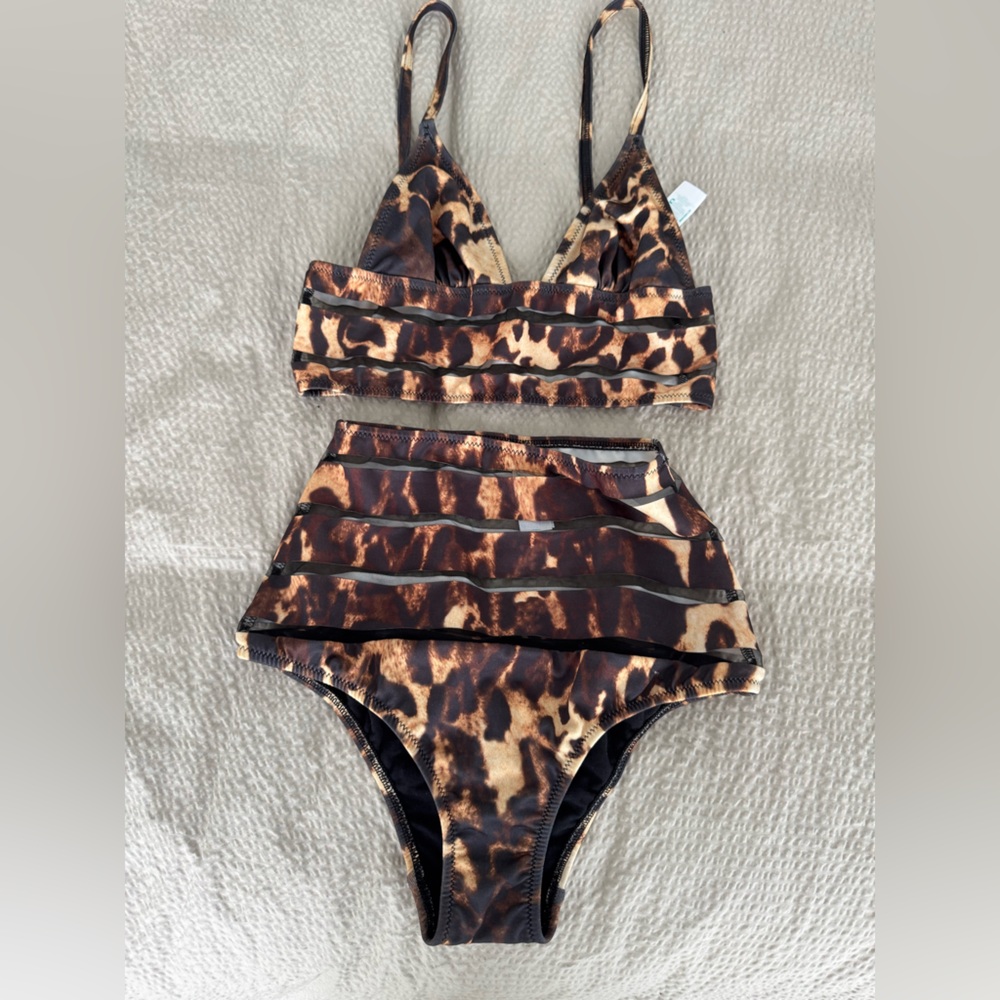 ASOS Brown and Black Leopard Print Bikini